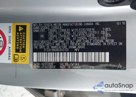 2011 Lexus Rx 350 из США, поврежденный, VIN 2T2ZK1BAXBC045125